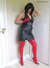 Red Matt Leather thighboots Gloves & Leather Basqu