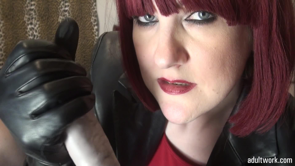 Handjob with leather gloves on uncut dildo. - XXX Porn videos on  AdultWork.com