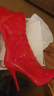 New red PVC boots