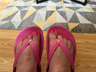 Pink toes and flip flops