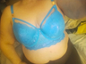 In my new blue  pearlised bra