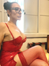 MILF IN RED HAIR PVS AND STOCKINGS GLASSES