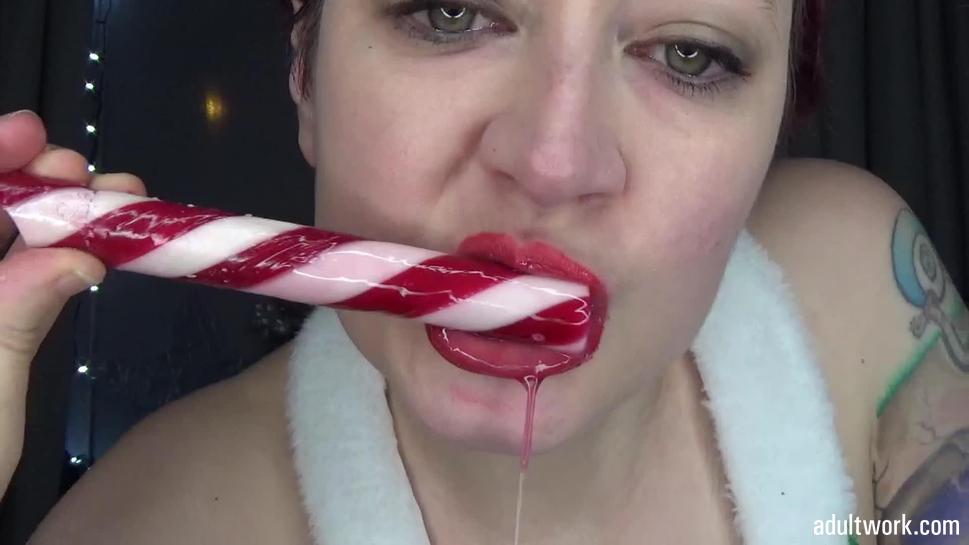 Candy Cane Porn - Licking and sucking a candy cane Spit fetish - XXX Porn videos on  AdultWork.com