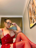 HOT MILF PVC GLASSES & STOCKINGS CUM OVER ME