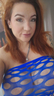 Blue fishnet and beautiful face